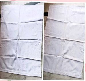 2 stiched white cotton pillow cover set