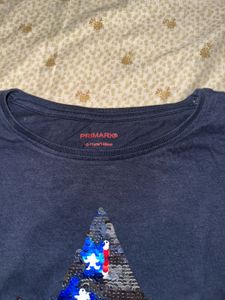 Blue T-Shirt with American Flag Star