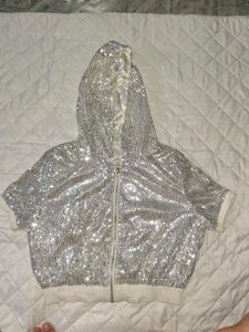 Sparkling Sequin Zip-Up Hoodie