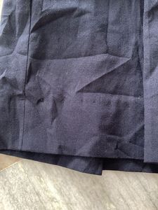 Navy Blue Pleated A-Line Skirt