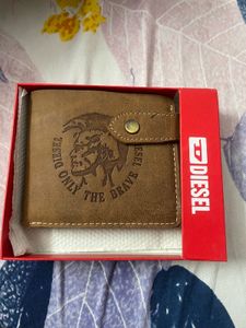 Diesel Brown Leather Wallet - "Only The Brave"
