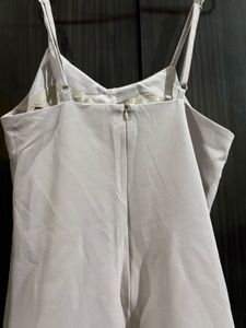 Light Grey Pleated Hem Dress