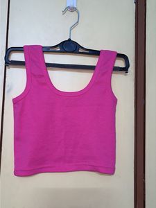 Vibrant Pink Cropped Tank Top