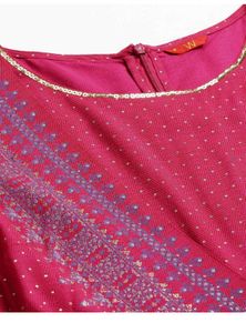 Elegant Pink Ethnic Maxi Dress