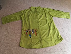 Cartoon Print Button-Up Shirt