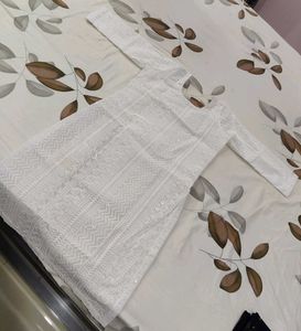 Beautiful Custom-Stitched White Chikankari Kurti