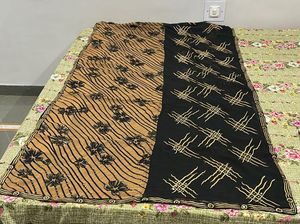 Black&Brown Saree with Mirror Work