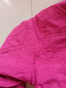 Fuchsia Hooded Quilted Jacket
