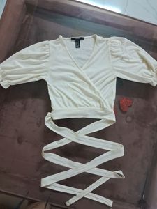 White Forever 21 Wrap Top
