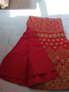 Red &amp; Gold Embroidered Lehenga and dupatta
