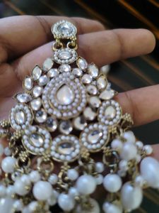 Exquisite Pearl &amp; Crystal Dangler Earrings