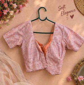 Elegant Pink Brocade Blouse