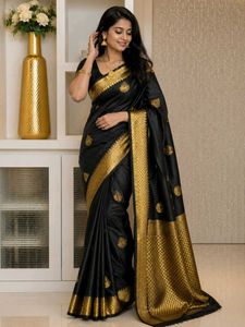 Elegant Black &amp; Gold Saree