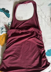 Maroon Halter Top