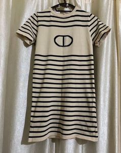Striped T-Shirt Dress with Logo