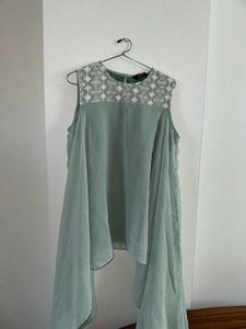 Indya Embellished sage green Co-ord set