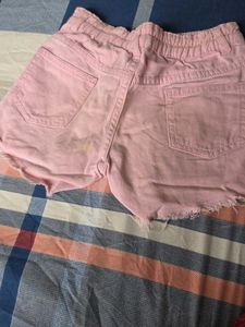 Pink Denim Shorts