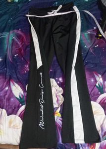 Uni sex, Black Joggers with White Stripes