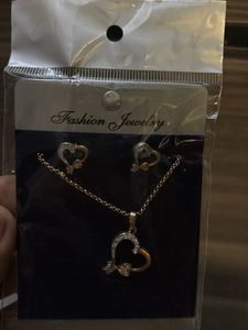Heart Pendant & Earrings Set