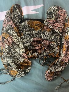 Floral Ruffle Cropped Top