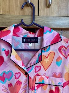 Lovely Pink Hearts Night Suit