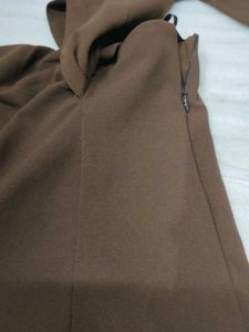 ZASTRAA Stylish Brown Wrap Skirt