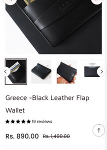 Atoll Greece  Black Genuine Leather Flap Wallar