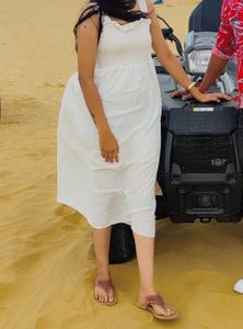 White Smocked Bodice Sundress