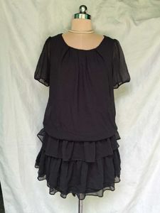 Chic Black Ruffled Mini Dress