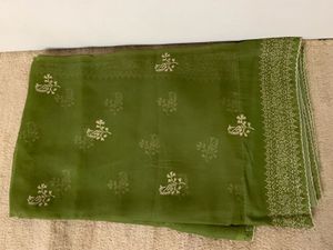 Green Saree With matching Blouse
