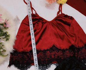 Satin Lace Pajama Set