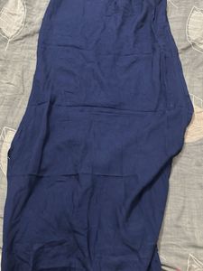 Women's Blue Kurta with Tree Embroidery