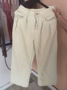 Cream Wide Leg Pants
