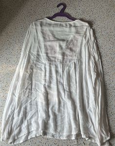 Embroidered White Long Sleeve Top