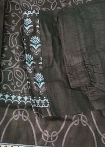 Elegant Black Printed Kurta Set