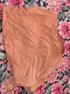 Men's Peach Printed Button-Up Shirt