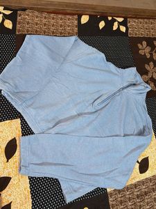 Light Blue Quarter Zip Sweatshirt