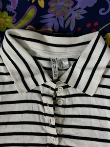 Chic Striped Polo Shirt