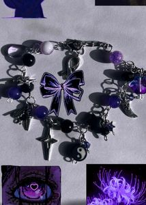 Gothic Purple Cluster Bracelet