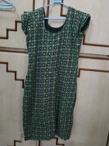 Green Geometric Print Dress