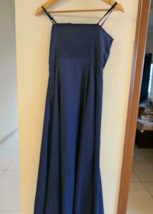 Navy Blue Adjustable Strap Maxi Dress Size S