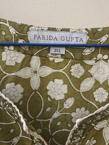 Olive Green Printed Kurta