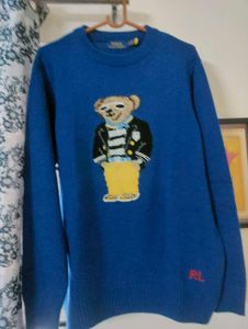 NEW Polo Ralph Lauren BLUE Bear Sweater