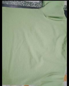 Mint Green Ribbed Cropped T-Shirt