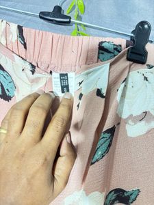 Pink Floral Wide Leg Palazzo Pants