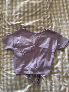 Lavender Tie-Back Crop Top