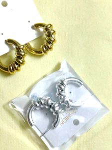 combo of 2 Twisted Hoop Earrings