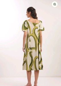 Unique Print Puff Sleeve Dress