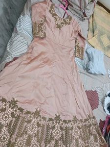 Elegant Embroidered gown with dupatta