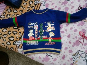 Smart Bheem Printed Sweater For 4-6 Years Kids